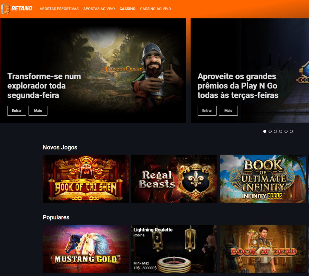 Jogos de cassino da Betano