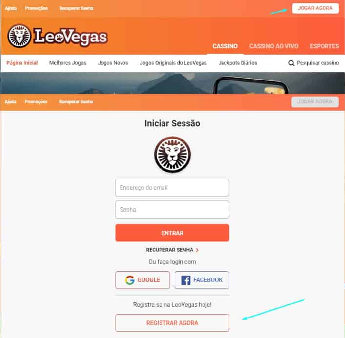 registro na LeoVegas