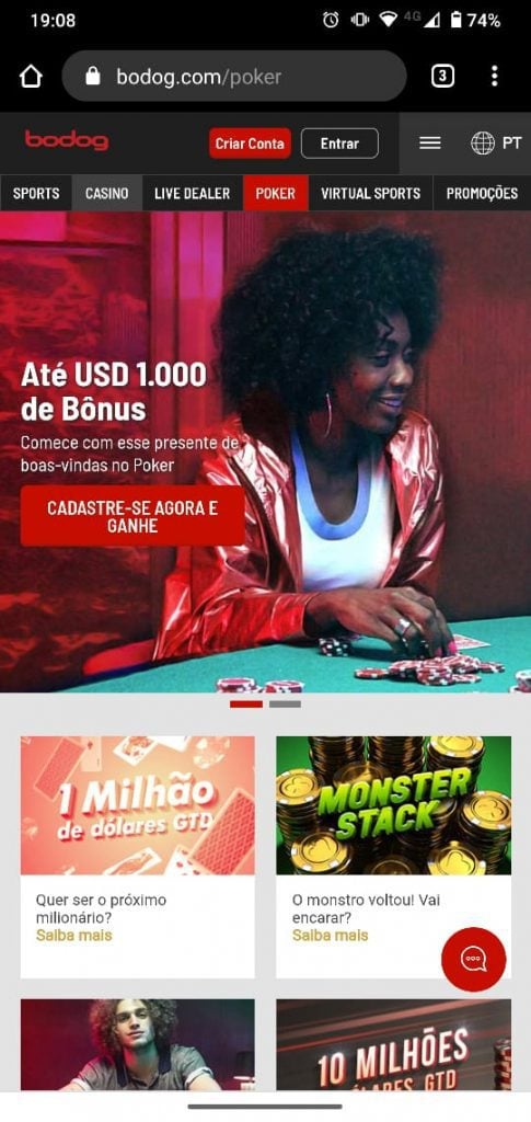 aplicativo da Bodog para celular para Android E iPhone