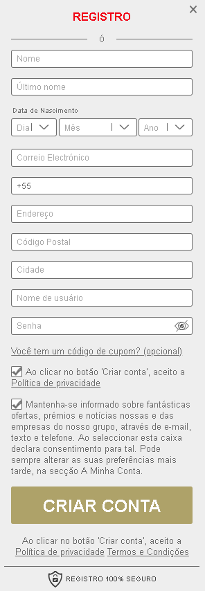 como criar uma conta na Europa Casino