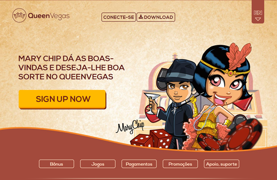 Página inicial de inscrição da QueenVegas