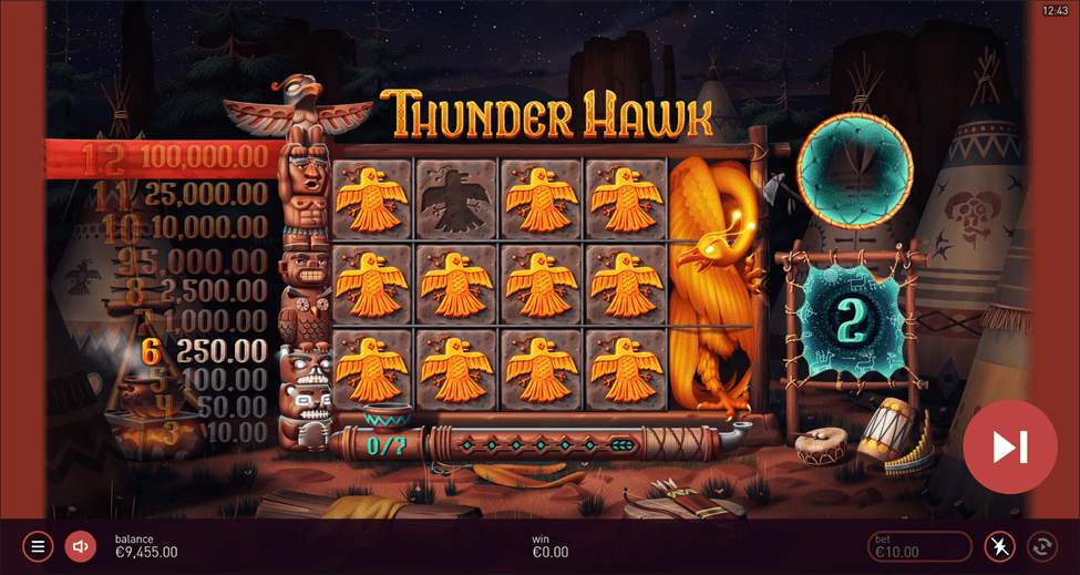 giros grátis Thunder Hawk