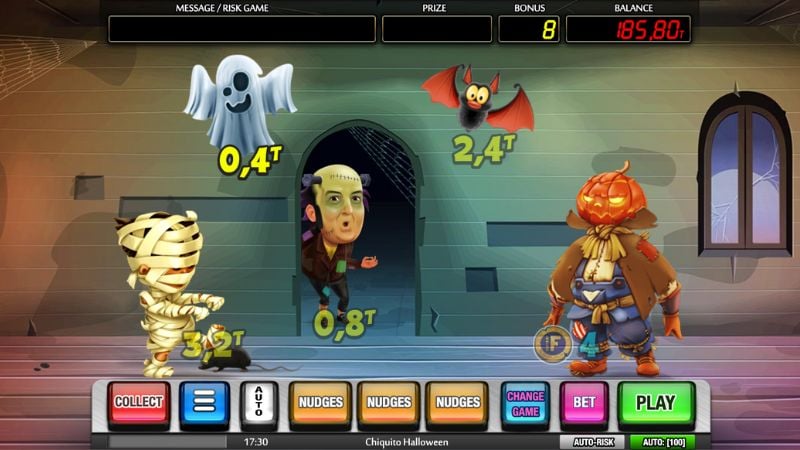 minijogos no caça-níquel Chiquito Halloween