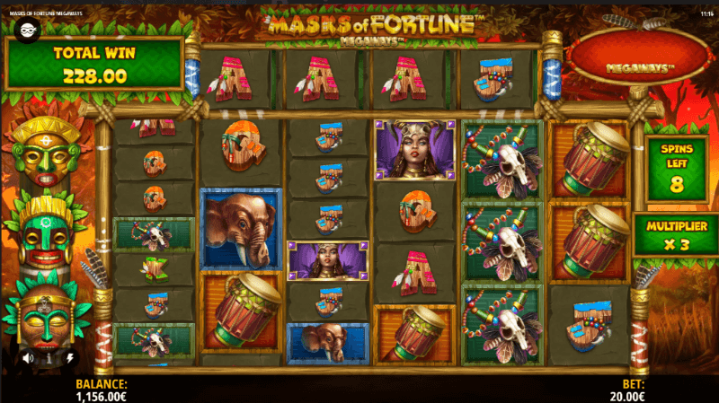 rodadas grátis Masks of Fortune Megaways